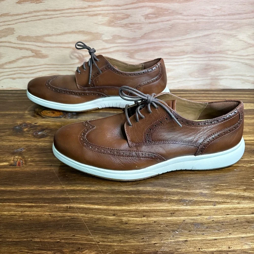 Florsheim Wingtip Oxford Safety Toe Work Shoes Men's 10EEE Brown Leather FS2623